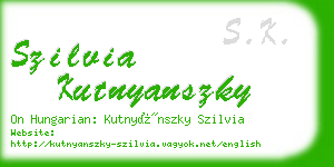 szilvia kutnyanszky business card